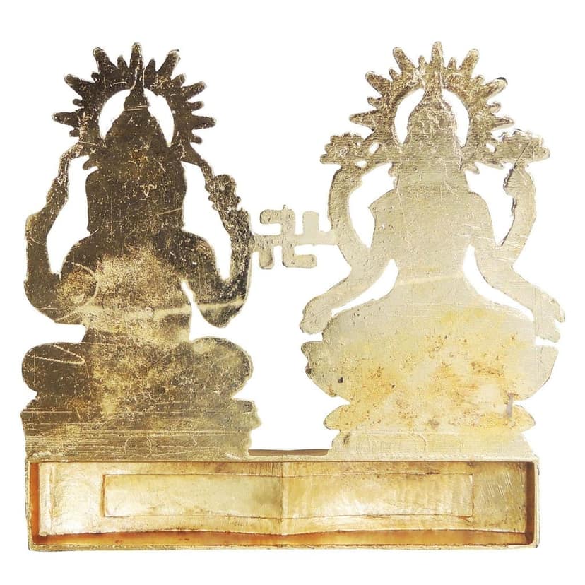 Aluminium Lakshmi Ganesh Darbar Statue for Home Temple & Gift Purpose, Height : 4 Inch (ASMAS192 C) view 3