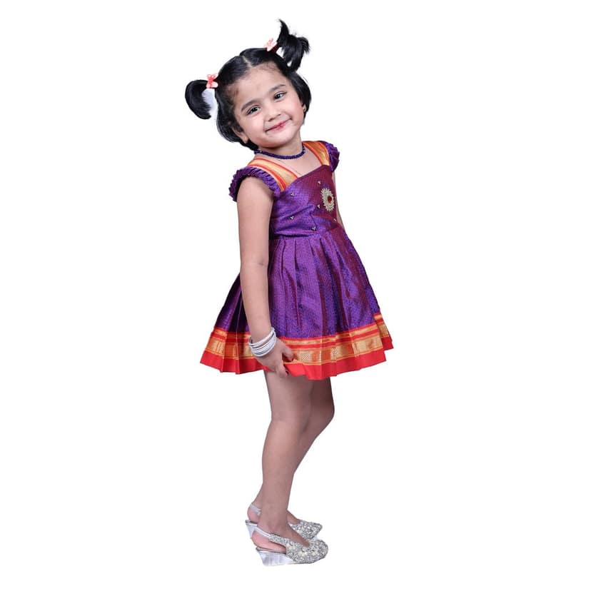 Purple Khun Girls Frock view 2