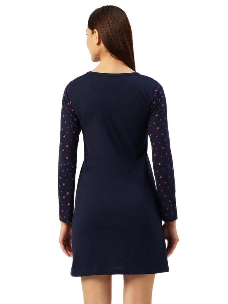 Klamotten Women's Printed Full Sleeves Sleepshirt DB13N view 5