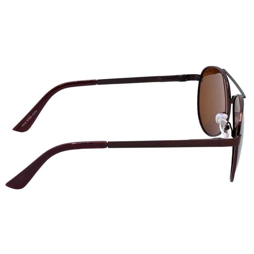 Stylish Pilot Full-Frame Metal Polarized Sunglasses for Men and Women | Brown Lens and Brown Frame | HRS-KC1015-BWN-BWN-P view 4