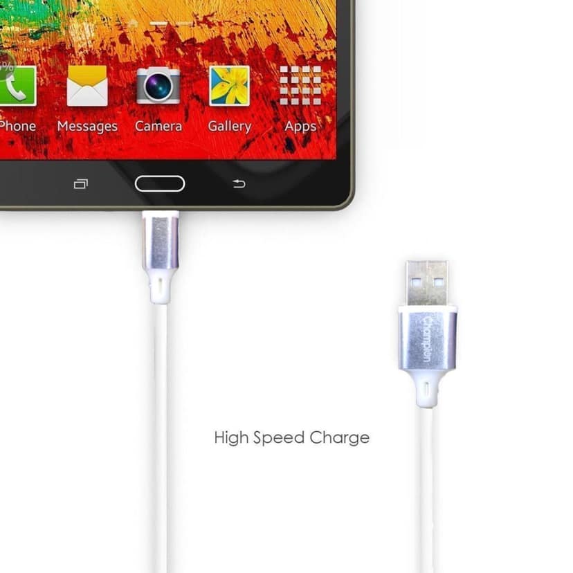 Champion USB A to Type-C 3Amp Data Sync & Fast Charging Cable PVC Metal 1M for all Smartphones, Tablets & other Type C devices view 2
