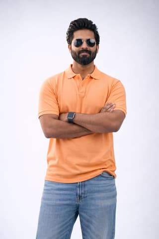 Peach Polo Tees for Men