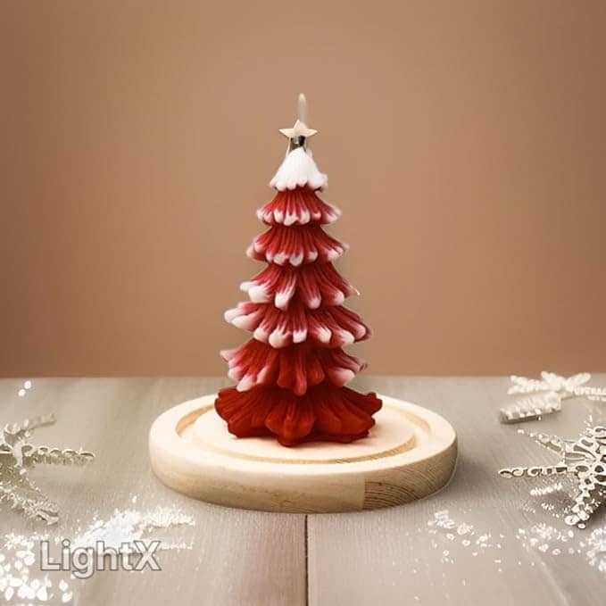 SS Enterprise Organic Soy Wax Christmas Tree Pillar Candles for Decor, Scented Aromatic Fragrance Candles, Smoke-Free, Xmas Decoration Accessories, (Pack of 10) view 2