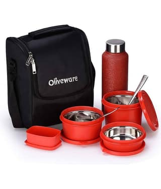 Oliveware Teso Pro Stainless Steel Lunch Box 3 - Container ( Pack of 1 )