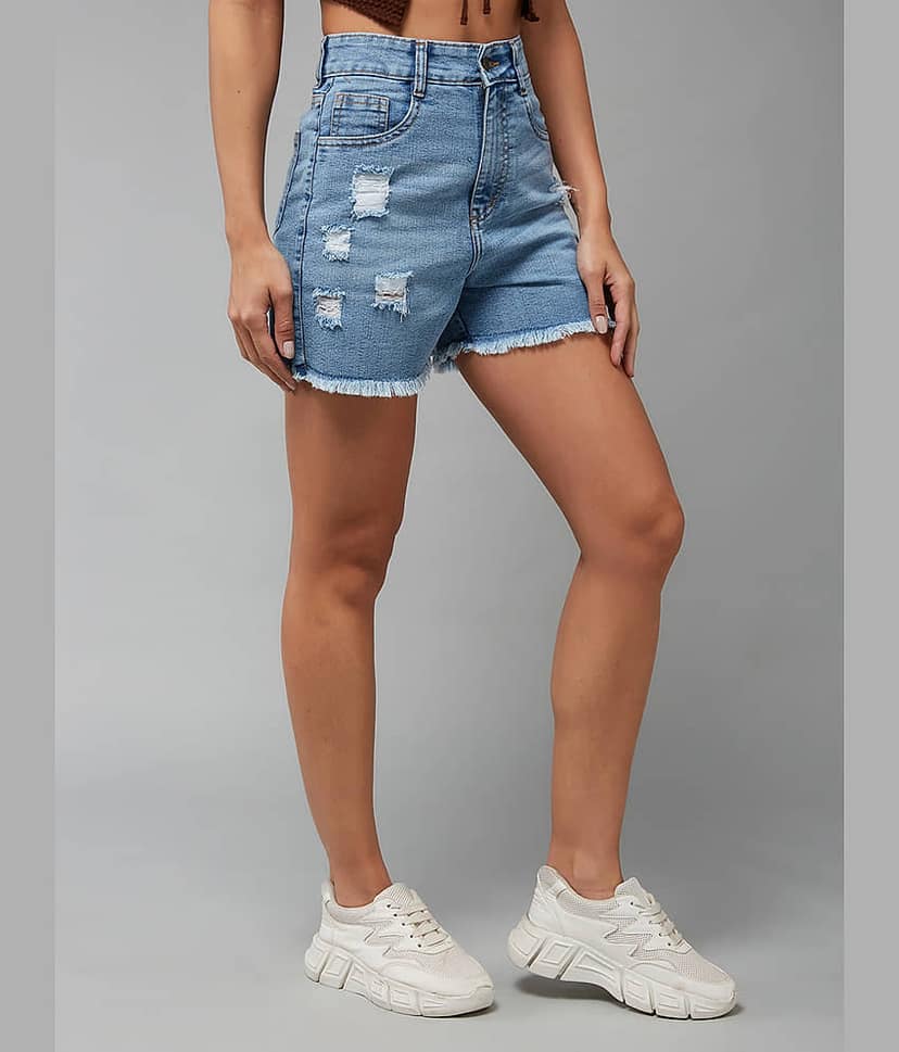 Miss Chase Denim Hot Pants - Blue
