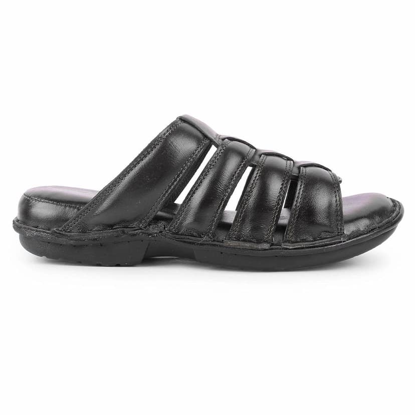 FEATHER LEATHER Men's Genuine Leather Comfortable & Fashionable Flip Flops Sandals & Slippers | Casual Indoor/Outdoor/Chappal view 4