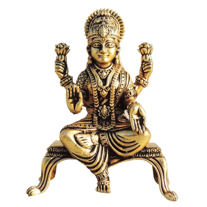 Brass Showpiece Laxmi Ji God Idol Statue, Made From Machine (BSMAS1700 L) view 2