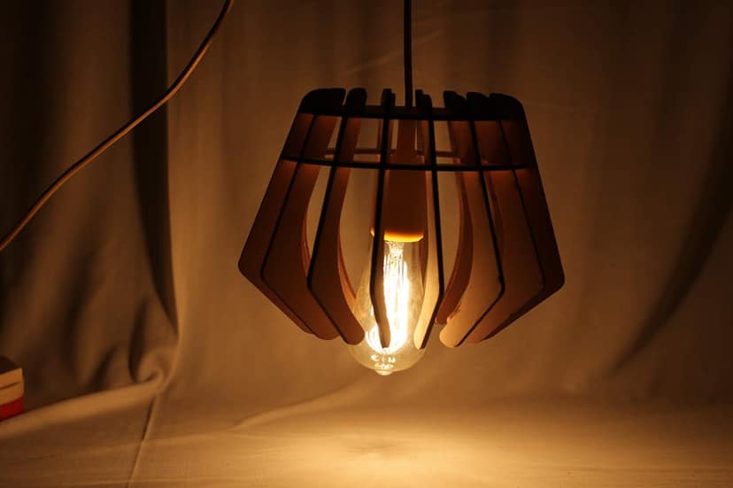 Dbeautify Hanging Lamp, MDF, Black ( Bulb, and Extension Included)