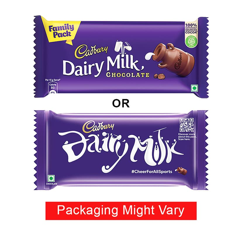 Cadbury Dairy Milk Chocolate Bar - Family Pack, 123 G view 2