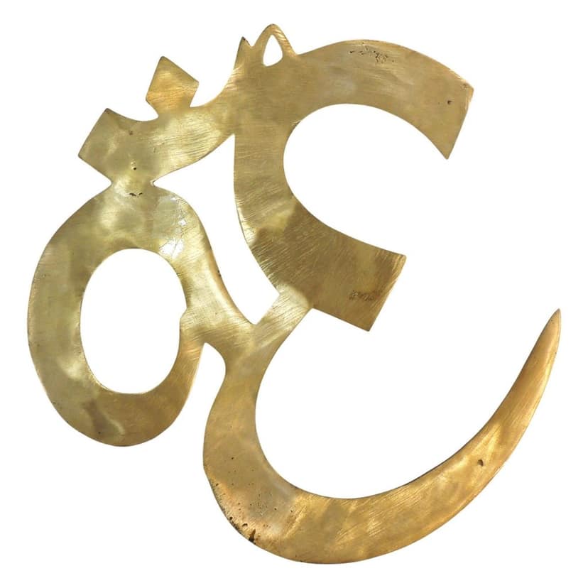 Brass Om Symbol Statue | Spiritual Home Decor Showpiece, Height : 0.5 Inch (FMAS371 T) view 3