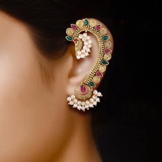 Vivastri Traditional Cuff Earring for Women and Girls [VIVA2689ERG-MULTI] view 2