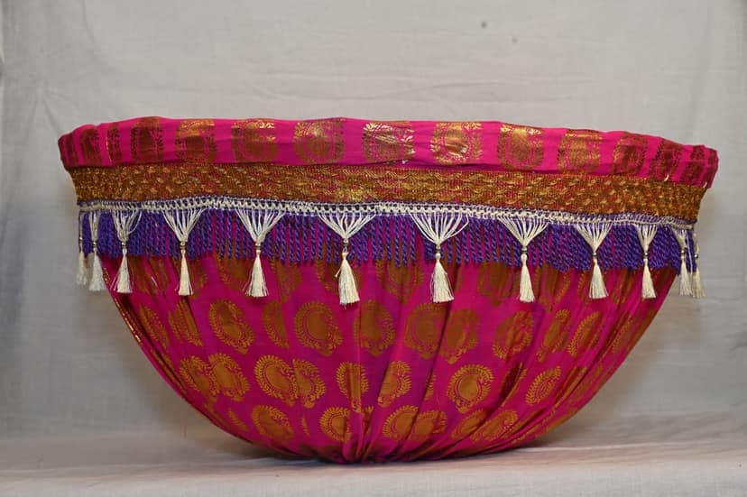 Pink and gold traditional Indian wedding basket