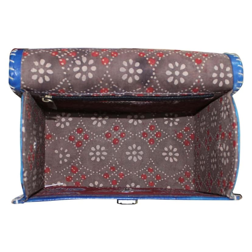 Garvi Gurjari (A Gujarat Govt Enterprise Handcrafted Kutchi Leather Sling Box Bag (GGCMLBB15) view 2