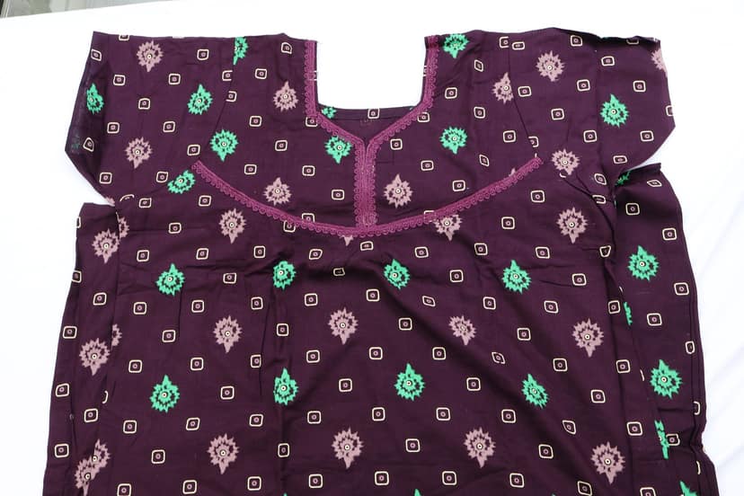 Elegant Maroon Nighty with Exquisite Detailing view 4