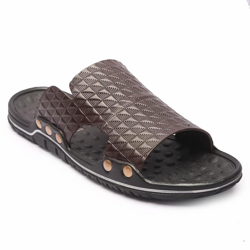FEATHER LEATHER Stylish Men's Comfortable & Lightweight Sandals & Slippers | Genuine Leather Casual Slipper/Flip-Flop for Men | Indoor/Outdoor/Chappal view 8