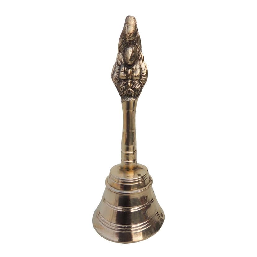 Brass Pooja Hand Bell, Garun Ghanti, Height : 7 Inch (FMAS676 G) view 2