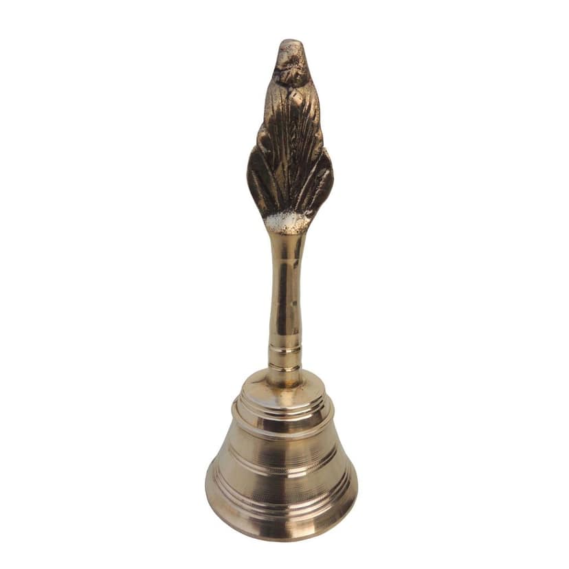 Brass Pooja Hand Bell, Garun Ghanti, Height : 7 Inch (FMAS676 G) view 3