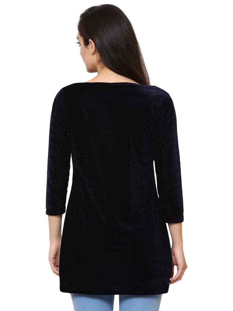 Klamotten Women's Velvet full Sleeves Top WD6N view 5