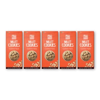Kiru Millet Cashew Nut Cookies | Pack of 5 | Millet Cookies | Millet Biscuits | Cashew Cookies | Gluten Free Biscuits | Digestive Biscuits | Millet Snacks | Biscuits For Kids | Biscuits for Adults