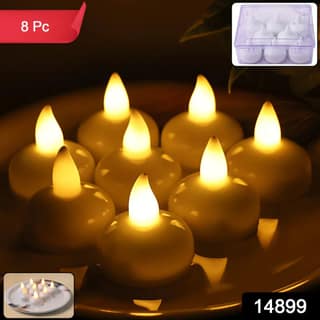 Round LED Flameless Tealight Candles (8 Pcs)