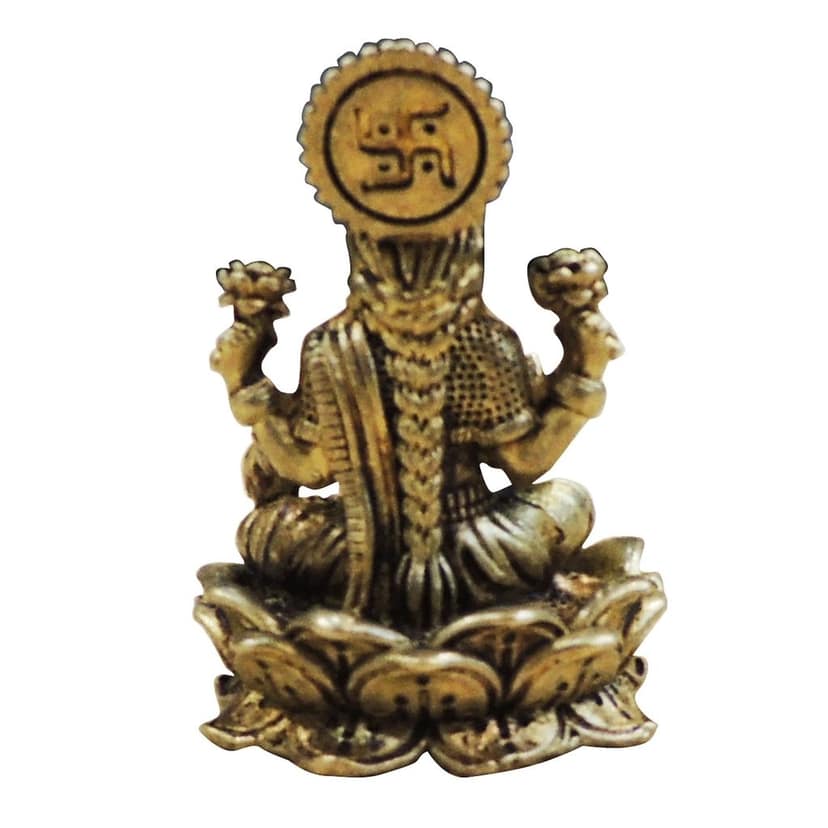 Pure Brass Lakshmi Idol for Home Mandir & Wealth, Height : 2 Inch (BSMAS1869 L) view 3