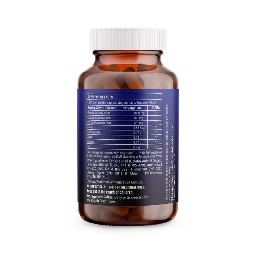 HealthBest EnergyBest Fish Oil - 30 Softgel Capsules - Enriched Source of Omega-3 EPA DHA | 1000mg | Increase Energy & Stamina view 2