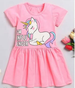 MUSNAH GARMENTS Cotton Frock For Baby Girls ( Pack of 1 , Pink )