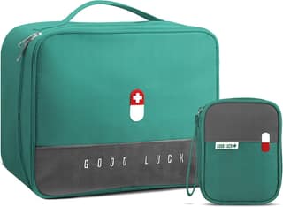 FLYNGO 2Pcs Medicine Pouch Empty First Aid Kit Bag for Travel, Home, Camping, Sports Emergency Survival Medicine Storage Bag (Green) FLYNGO 2Pcs Medicine Pouch Empty First Aid Kit Bag for Travel, Home, Camping, Sports Emergency Survival Medicine Storage