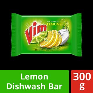 Vim Dishwash Bar - Lemon, 300 Gram Wrapper