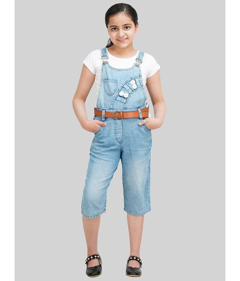 Being Naughty Girls Denim Dungarees ( Pack of 1 , Blue )