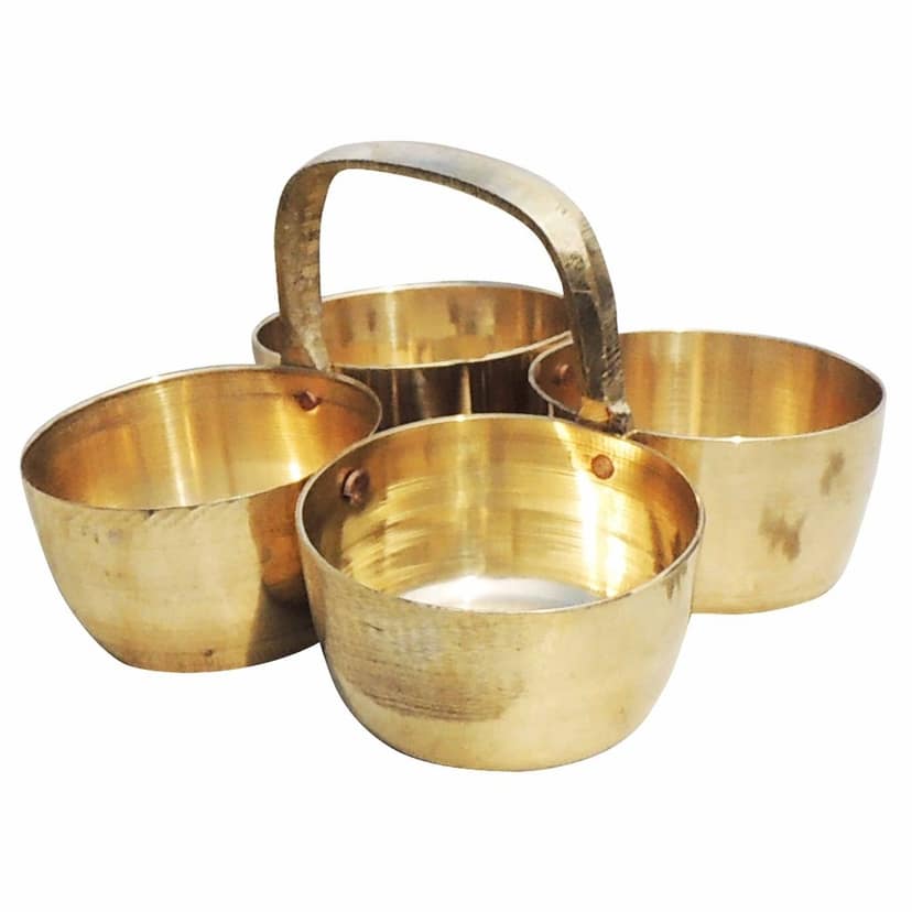 Brass Chokta Small 4 Bowl Combined (ZMAS142 D) view 5