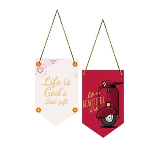 Charmor Life is God's Best ..Decorative Wall Hanger for Living Room | Bedroom | Office | Gift | Home Decoration | Home Decor Items (WH3504, Set of 2)