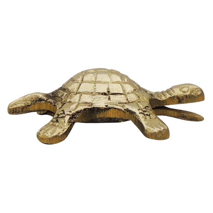 Brass Showpiece Tortoise, Turtle [Kachua] Small Statue, Length : 2.8 Inch (ZMAS184 E) view 2