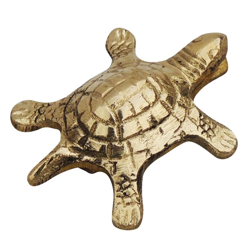 Brass Showpiece Tortoise, Turtle [Kachua] Small Statue, Length : 2.8 Inch (ZMAS184 E) view 3