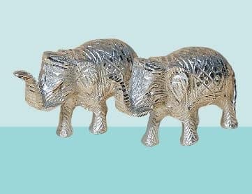 Silver Metal Elephant Centrepiece Set view 2