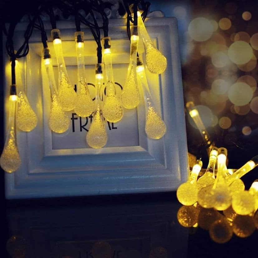 GLOWSERIE Warm Glow Teardrop Bubble String Lights