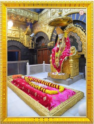 NOKKES Sai Baba Shirdi sai baba photo frame Golden 5X7 Inch Photo Frame_AQW5