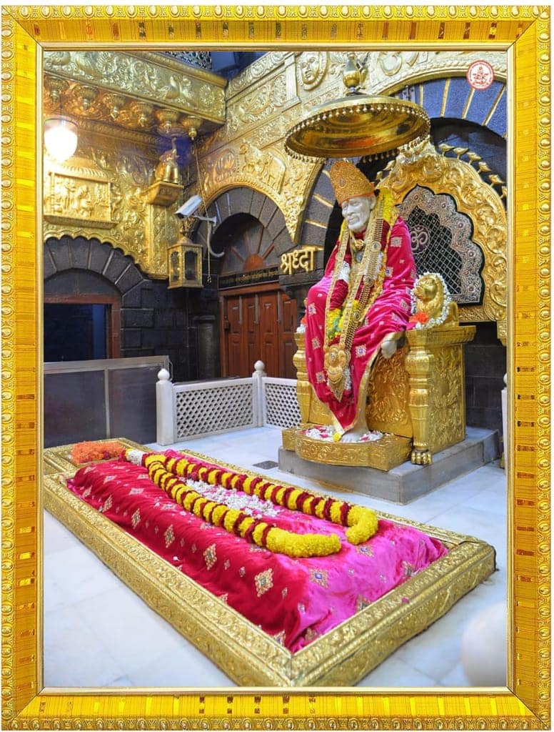 NOKKES Sai Baba Shirdi sai baba photo frame Golden 5X7 Inch Photo Frame_AQW5