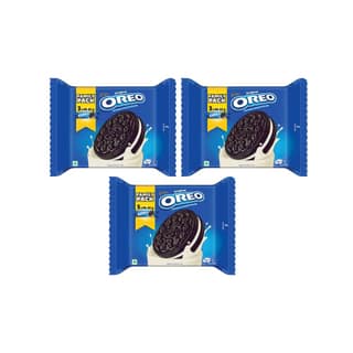 Cadbury Oreo Vanilla Sandwich Cream Biscuits Family Pack - Pack of 3