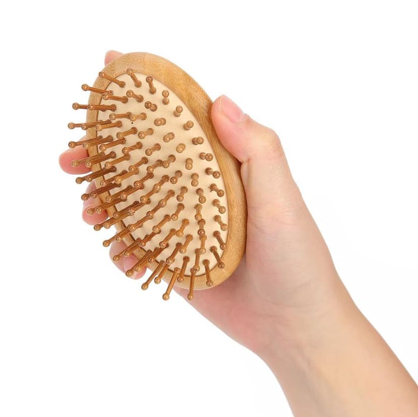 Careberry's Bamboo Bliss Mini Hairbrush | Detangling Brush view 5
