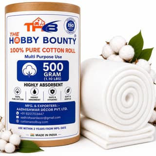 THB Pure Cotton Roll 500g | Ultra Soft Cotton for Makeup Removal, Toner Application & Facial Cleansing | Multipurpose Cotton Roll for Beauty Parlour, Baby Care, Skincare & First Aid Use