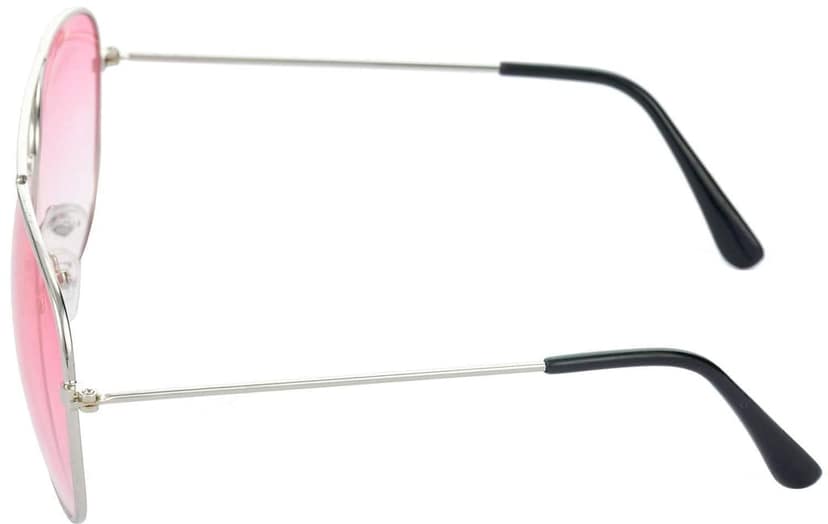 HRINKAR Unisex Over-sized Sunglasses Brown & Silver Frame, Clear & Red Lens (Large) - Pack of 2 view 5