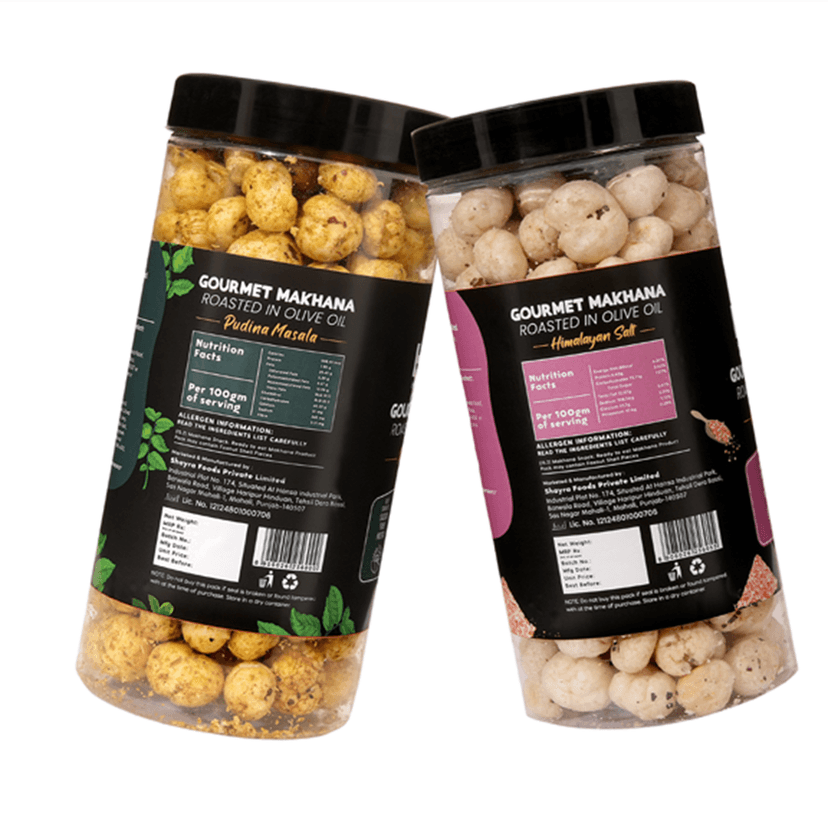 GOURMET MAKHANA Roasted in Olive Oil | Flavors Pudina Masala & Himalayan Salt | Combo Of 2, 65g Each. - 130 gm view 3