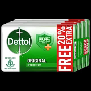 Dettol Bathing Soap Bar - Original, 99.99% Germ Protection, Dermatologically Tested, 125 Gram (Pack Of 4)