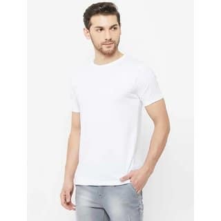 Men's Round Neck Plain Cotton (Multicolor) Regular Fit T-Shirt.