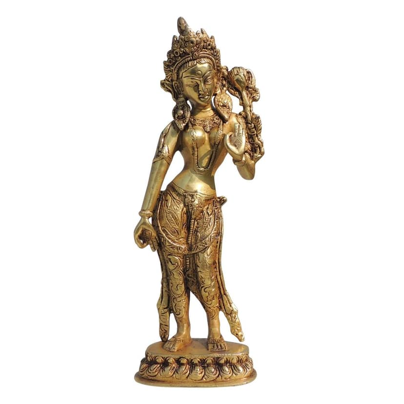 Brass Tara Devi Idol � Goddess Tara Brass Religious Home Decor, Height : 12 Inch (BSMAS1652 F) view 2