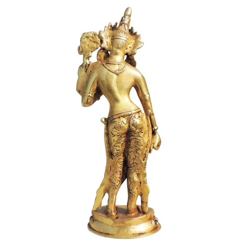 Brass Tara Devi Idol � Goddess Tara Brass Religious Home Decor, Height : 12 Inch (BSMAS1652 F) view 3