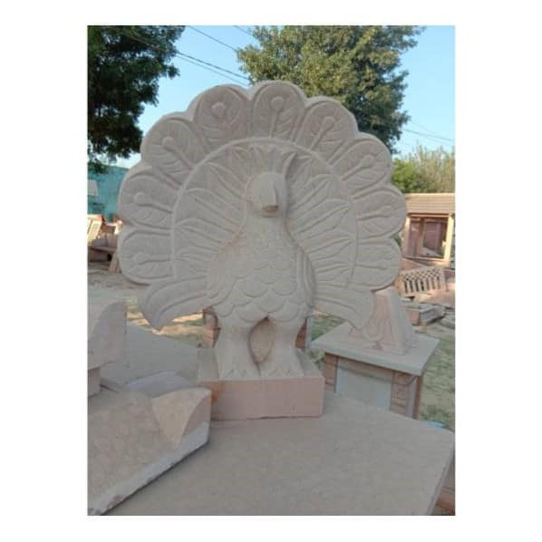 Peacock Stone Statue view 2