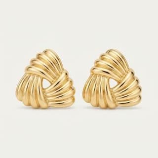 Gold Ribbed Knot Studs | Gold-Tone Anti-Tarnish Imitation Jewellery