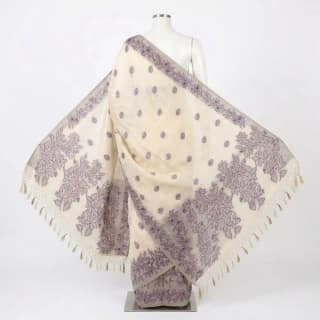 Sambalpuri Floral Print Purple Odisha Tussar Cotton Saree